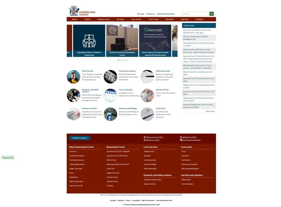 Courts Services Website